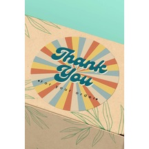 Thank You Botanik Desenli Kargo Paket Sticker Etiketi 3x3cm St2060 Çok Renkli