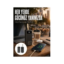 Powerbank 60.000 Mah Taşınabilir Şarj Hızlı El Fenerli Dijital Göstergeli Yeni Renkli Renkli