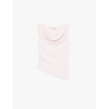 Koton Slim Fit Viskon Kolsuz Asimetrik Degaje Yaka Bluz Pembe 6sal30025ık Gül