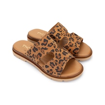 Tamer Tanca Kadın Hakiki Deri Leopar Süet Düz Terlik 956 8306 Bn Trlk Y25 Leopar Suet Leopar