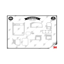 Kia Sportage 1999-2003 Torpido Konsol Trim Göğüs Maun Kaplama Set 10 Parça Gümüş