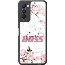 Tecno Camon 18 Sakura Girl Boss Tasarımlı Glossy Telefon Kılıfı Çok Renkli