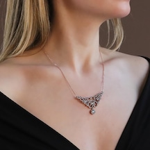 Elmas Montür Rose Gold Kaplama Gümüş Gerdanlık Gümüş
