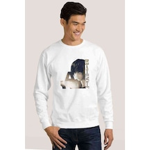 Anime Death Note Baskılı Beyaz Erkek Örme Sweatshirt (534633146)