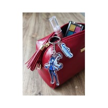Owl Bag Genshin Impact Serisi Yelan Karakteri Desenli Acrylic Anahtarlık Çanta Süsü Çok Renkli