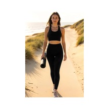 Soft&Basic Kadın Tayt Toparlayıcı Ve Esnek Uzun Spor Ve Günlük Siyah Tayt Siyah