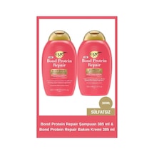 OGX Bond Protein Repair Bağ Onarıcı Sülfatsız Şampuan 385 ml + Saç Bakım Kremi 385 ml