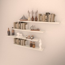 Rafkestir 4 Lü Raf Set ( 90-90-80-80 ) Beyaz ( Mat )