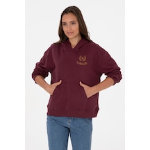 U.S. Polo Assn. Kadın Bordo Kapüşonlu Sweatshirt 50307796-VR177