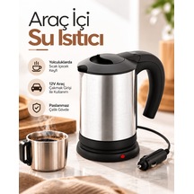 12v Araç Çakmak Girişli Paslanmaz Çelik Araç İçi Su Isıtıcı Seyahat Tipi Kettle Tkndy-bsva4969