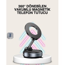Mey İthalat Güçlü Mıknatıslı Vakumlu Araç Telefon Tutucu Alüminyum Gövde