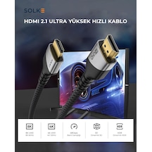 Hdmı 2.1 Kablo Uhd 8k 60hz 4k 120hz 48gbps Hdr Earc Hdcp Tv Monitör Ps5 Xbox Görüntü Kablosu Örgülü Alüminyum 2 Metre