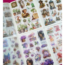 Retro Temalı Çıkartma Ve Sticker Kitabı 24 Sayfa Estetik Journal Malzemesi 1 Adet Çok Renkli