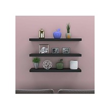 Modern Duvar Rafı 3 Lü Set Gizli Raf 50-50-50 Siyah Aahşap