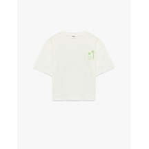 Koton Bisiklet Yaka Ekru Kız Çocuk T-shirt 6skg10151ak Ekru