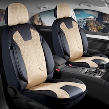 Bmw 1 Serisi 120d Deri Detaylı Oto Koltuk Kılıfı Ön Arka Set Siyah Bej Cyrus Scr