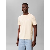 Calvin Klein Ss Badge 30s Jersey, 41m, S Krem Erkek T-shirt
