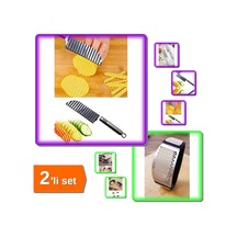 Yeni Sarımsak Ezici Paslanmaz Çelik Garlic Press + Tırtıklı Patates Kesme Bıçağı - 2li Set X7p9qa Çe Diğer