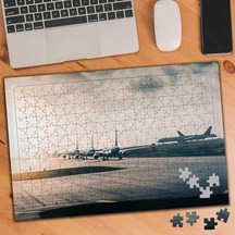Uçak Pisti Havaalanı 240 Parça Puzzle Yapboz-1031762