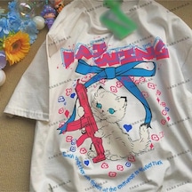 Adrift Y2k Unisex Harajuka Anime Retro Kawai Kuromi T-shirt Kod Rertr Tarzsokak 6724 Beyaz