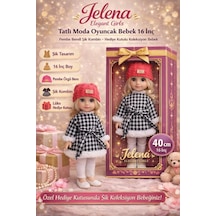 Jelena Elegant Girls Tatlı Moda Oyuncak Bebek 16 İnç Pembe Bereli Şık Kombin, Hediye Kutulu Koleksiyon Bebek