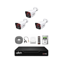 Uptech 3 Kameralı Güvenlik Kamera Seti 2mp 1080p Full Hd 6 Atom Led Gece Görüşlü 250gb Hdd 5525