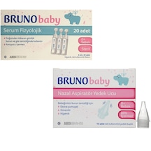Bruno Baby Aspiratör Yedek Ucu 10'lu +Fizyolojik Damla 5 ML 20'li