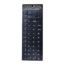 Q Türkçe Klavye Sticker Siyah Klavye Sticker