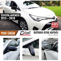 Sts Oto Aksesuar Toyota Uyumlu Avensis 2015-2018 Batman Yarasa Ayna Kapağı Piano Black Abs Plastik (01)