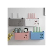 Gri Wifi Kutusu Duvar Asılabilir Sigorta Ve Modem Saklama Kutusu 25x15x6 Cm Açık Ahşap