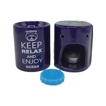 Keep Relax And Enjoy Ocean Seramik Buhurdanlık ve Wax Mum