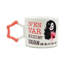 Nen Var Kuzum Baskılı Turuncu Kulplu Yıldız Kupa