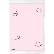 A5 Gülen Yüz Bloknot Çizgisiz Defter - 50 Yaprak - Memopad - Notepad - Not Defteri - Not Kağıdı Çok Renkli Çok Renkli