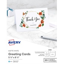 Avery Greeting Cards, Inkjet Yazıcılar, 20 Boş Kart Ve Zarf, 5,5
