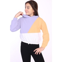 Toontoy Kız Çocuk Garnili Kapüşonlu Sweatshirt Mavi Toontoy Kız Çocuk Garnili Kapüşonlu Sweatshirt Mavi