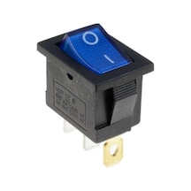 KCD1 Siyah Mavi Işıklı On/Off Anahtar 3 Pin