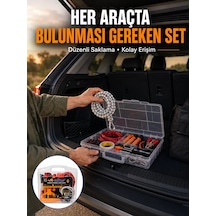 27 Parça Oto Güvenlik Ve Bakım Seti Şeffaf Taşıma Kutulu Araç Ekipman Çantasız Cn
