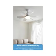 Kumandalı 6 Kanatlı Sessiz Tavan Vantilatörü, 3 Led Aydınlatma İle Fonksiyonel