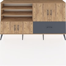 Arges Konsol 5 Raflı Tek Çekmeceli 4 Kapaklı 176x30x99 Çam-çam/an Çam-çam/antrasit
