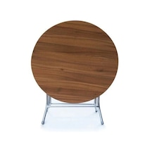 İlhanhome 60x60 Kahverengi Katlanır Masa - Polyester Dökümlü Çalışma Masası Hahverengi