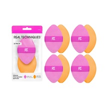 Techniques 4 Paket Mucize 2'si 1 Arada Puflar, Çift Taraflı Makyaj Karıştırma Pufu, Tersinir Elastik Bant, Hassas Makyaj Süngeri Ve Pudra Pufu, Sıvı, Krem Ve Toz Ürünleri İçin