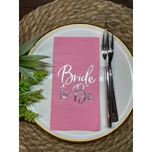 Gümüş Yaldızlı Pembe Bride To Be Peçete 16 lı