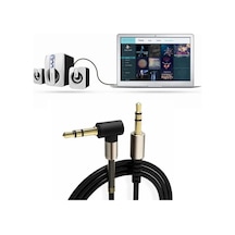 3.5mm Aux Kablosu Jak Erkek Erkek L Tipi 1 Metre Ses Aktarım Kabl