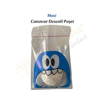 100 Adet Mavi Canavar Desenli Cake Pop & Kurabiye Poşeti-10x15 Cm