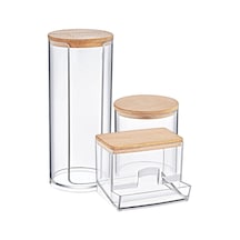 Kapak 3 Lü Akrilik Organizer Set Siyah