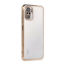 Xiaomi Redmi Note 10 Uyumlu Kılıf Lensli Silikon - Gold