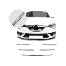 Renault Megane 4 Uyumlu 2016-2020 Krom Ön Panjur 5 Prç. Paslanmaz Çelik