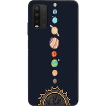Redmi 9t Uyumlu Gezegenler Baskılı Silikon Kılıf Renkli