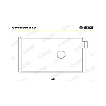 Kol Yatak - Fiat Punto, Panda, Tipo, Seicento, Fiorino, Cinquecento, Uno, Palio, Siena, Mobi, Egea - Glyco-0141164std 55975604