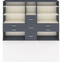 Arges Dolap 8 Raflı 7 Çekmeceli 220x30x163 Antrasit-aytaşı/antrasit Aytası/antrasıt - Antrasıt